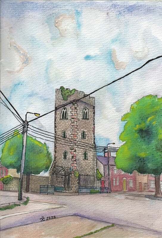 Paper, Watercolor, 2022
SIZE: 210 x 297 mm
"Townparks bell tower"